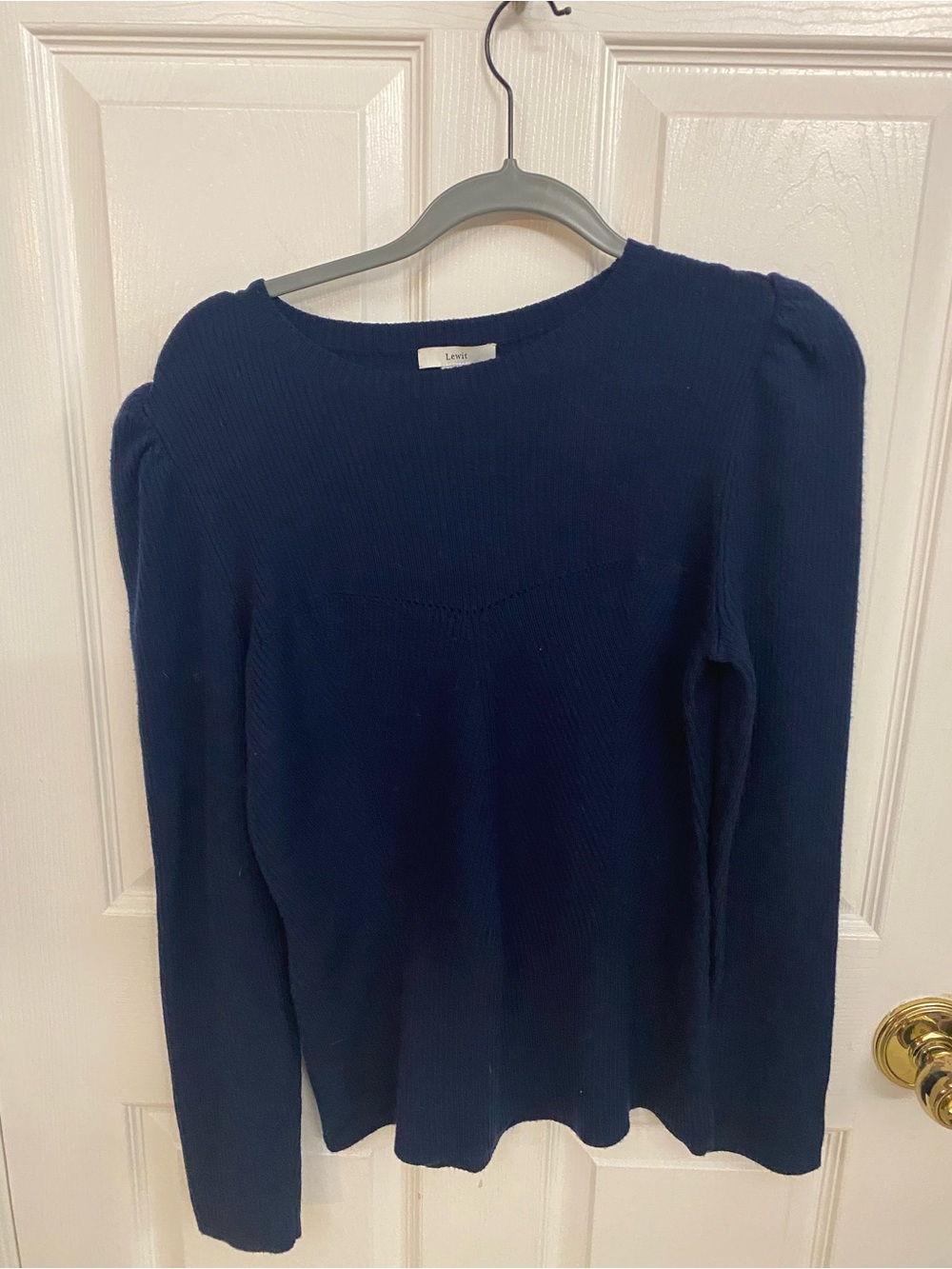 Lewit Navy Blue Scoop Neck Sweater